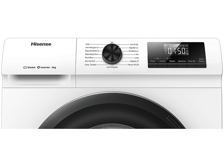Lavadora carga frontal HISENSE con 8 kg en color Blanco — foto 13
