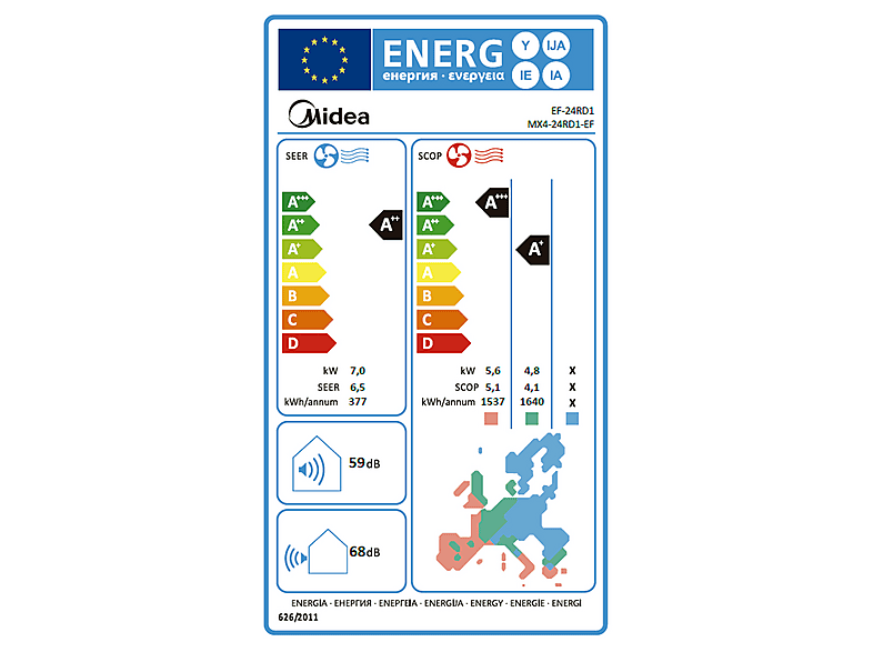 MIDEA Aire acondicionado Split 1x1 Función Inverter (mod. Solunar 71(24)N8) en color Blanco — foto 4