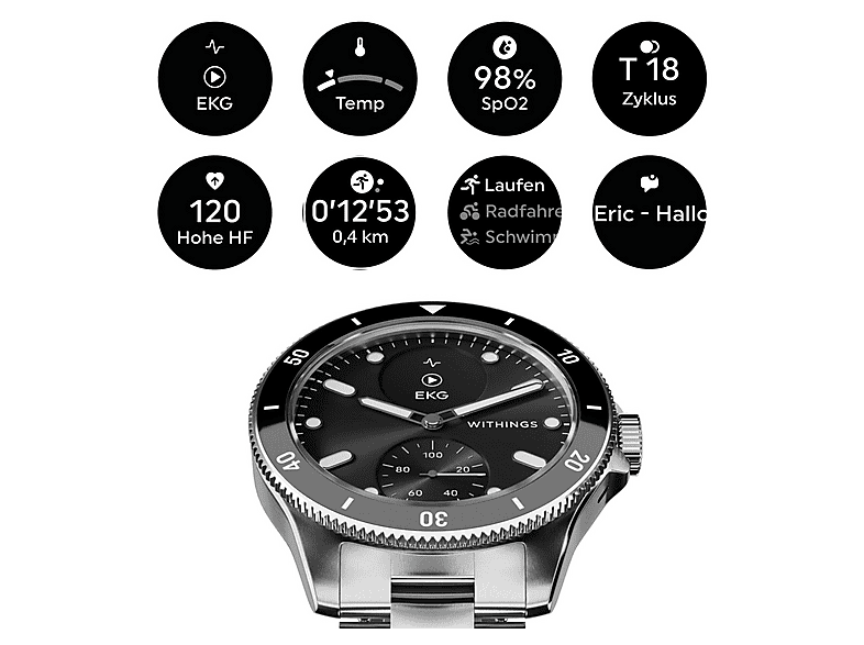WITHINGS Smartwatch en color Negro — Talla única y Acero inoxidable — foto 3