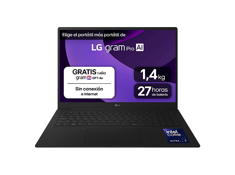 LG Portátil 17" WQXGA (mod. 17Z90TR-E.AD88B) en color Negro