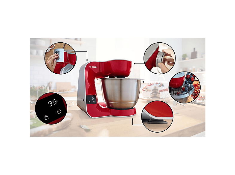 Robot de cocina BOSCH en color Rojo de 1000 W — foto 6