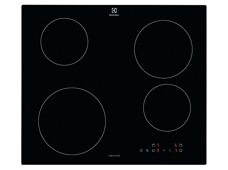 Placa de inducción ELECTROLUX en color Negro de 4 zonas