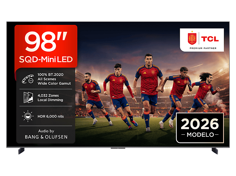TV SQD-Mini LED 98" TCL en color Negro, UHD 4K