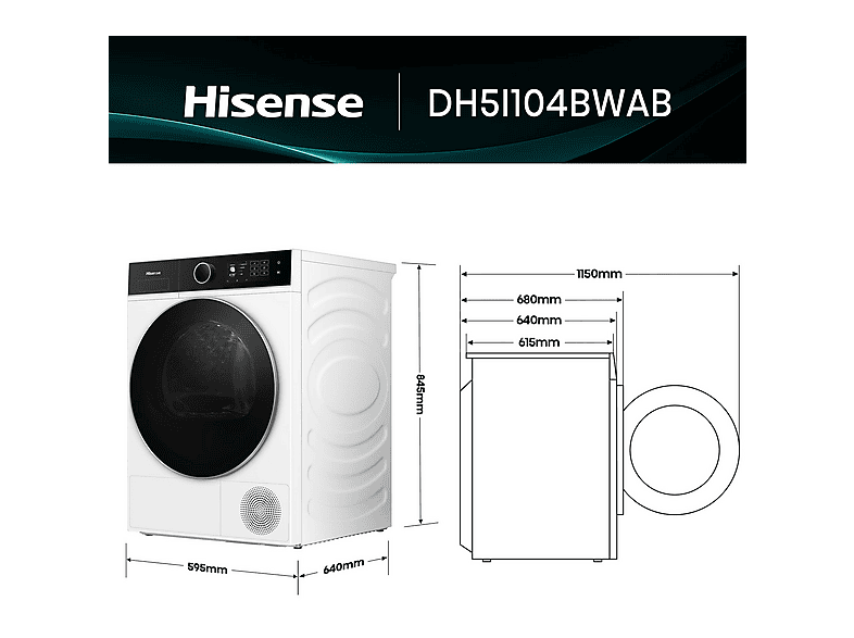 HISENSE Secadora bomba de calor 10 Kg en color Blanco — foto 3