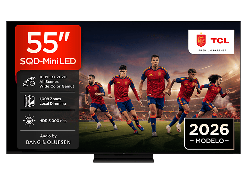 TCL TV SQD-Mini LED 55" en color Negro — UHD 4K y MT9655