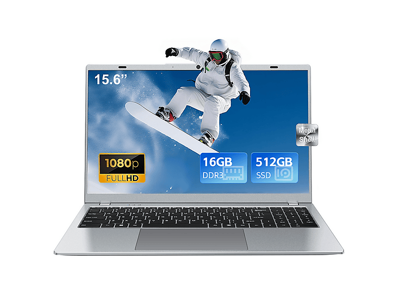 Portátil VANWIN con 15,6 " Full-HD en color plata