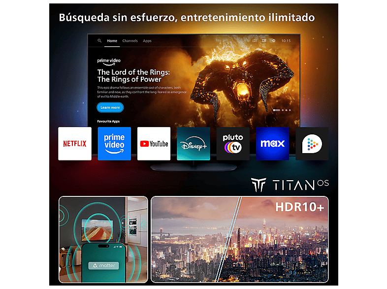 TV LED 50" PHILIPS en color Negro de UHD 4K — foto 7