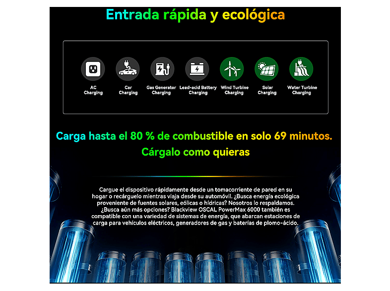 Estación de energía OSCAL en color Negro de 3600 Wh — foto 11