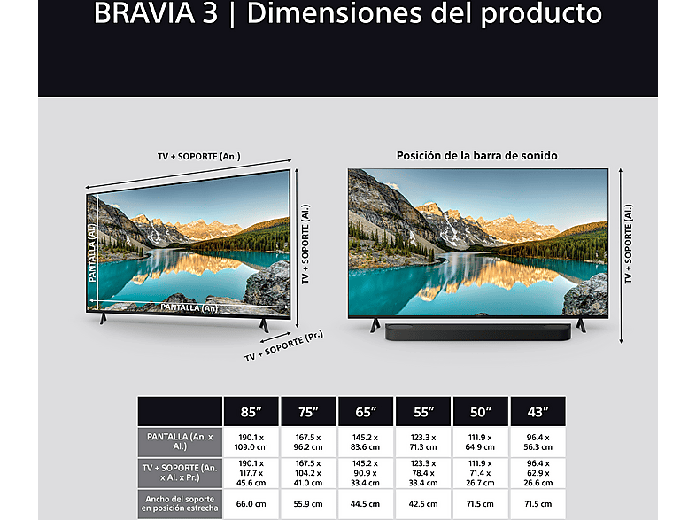 SONY TV LED 75" Direct LED (mod. Bravia 3) en color Negro — foto 15