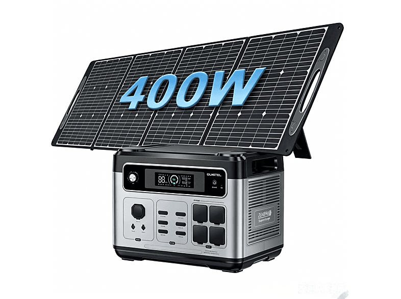 Estación de energía portátil OUKITEL — Batería externa y CA, USB-A, USB-C, entrada solar, toma de coche (mod. PRO)