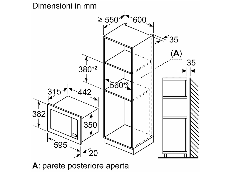 BOSCH Microondas integrable en color Negro — 800 W y 5 potencia — foto 7