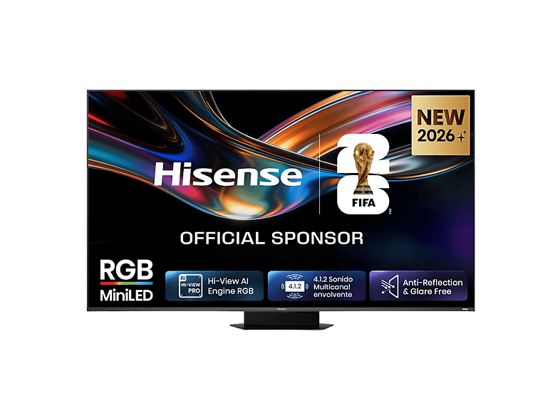 TV RGB Mini LED 75" HISENSE con UHD 4K en color Negro
