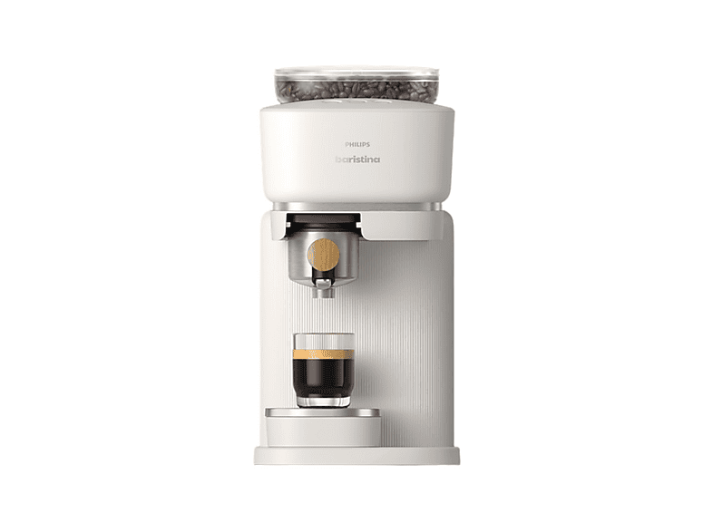 Cafetera express PHILIPS en color Blanco/madera de fresno de De grano