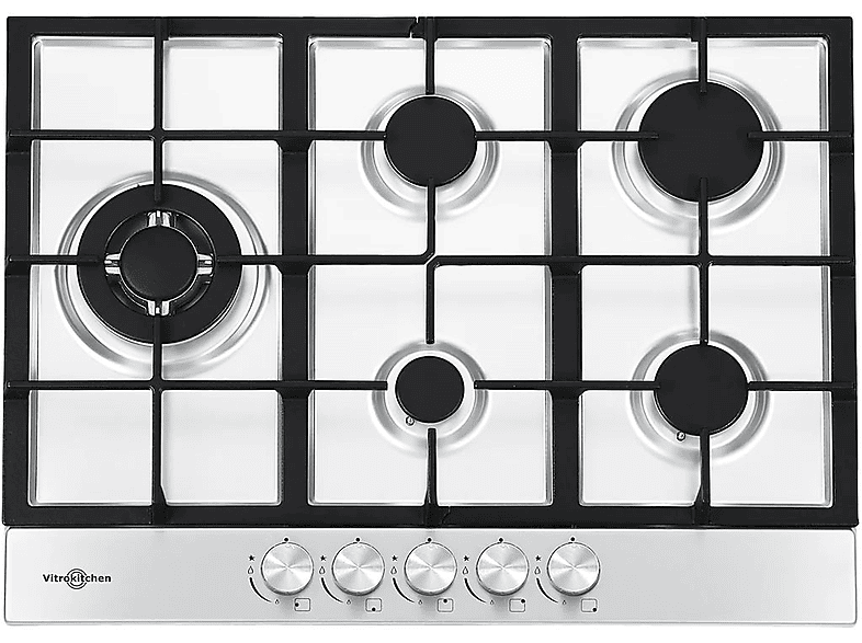 VITROKITCHEN Placa de gas 3 zonas en color Inoxidable