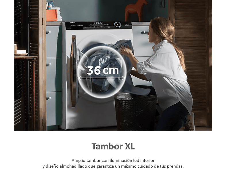 HAIER Secadora bomba de calor en color Blanco — 9kg y 14 programas — foto 4