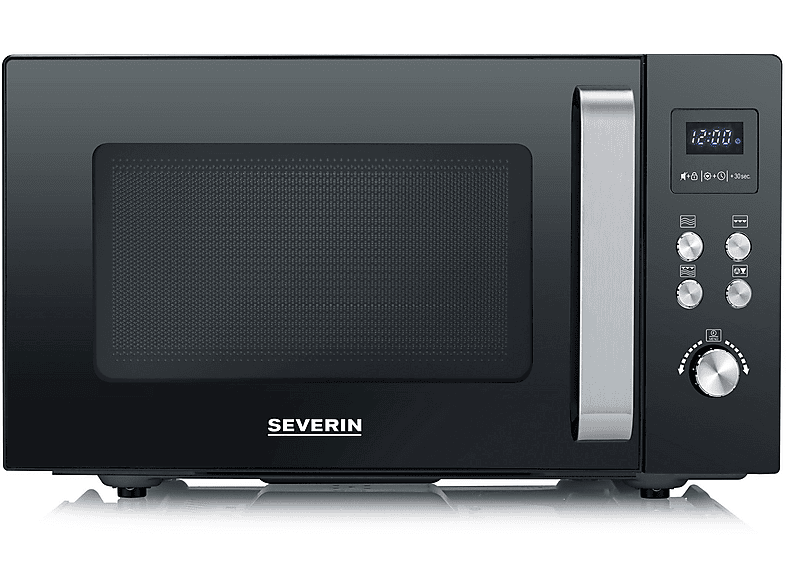 SEVERIN Microondas con grill y base de vidrio en color negro — 1000 W y 10 potencia