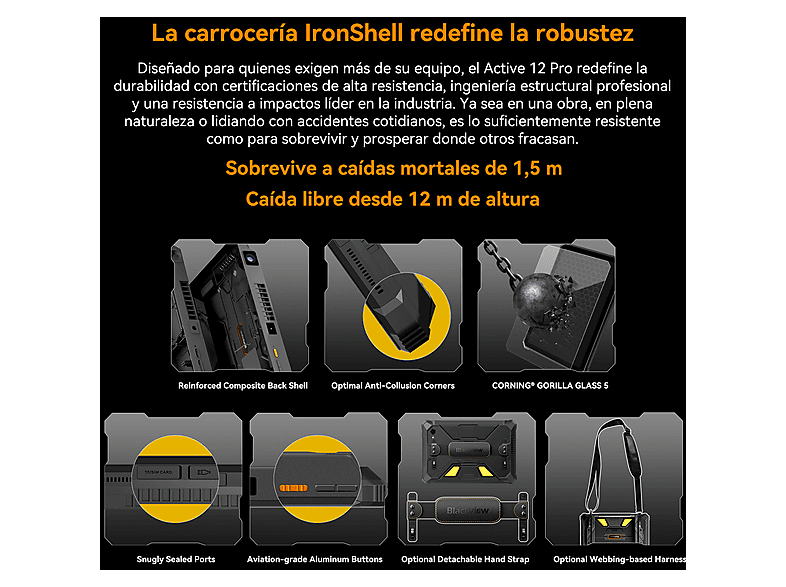 Tablet BLACKVIEW — 256 GB y 11 " Full-HD+ (mod. Active 12 PRO) — foto 6