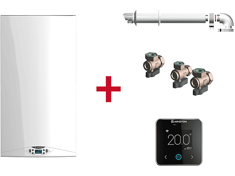 ARISTON Caldera de condensación en color Blanco — Electrónico y 27.1 kg