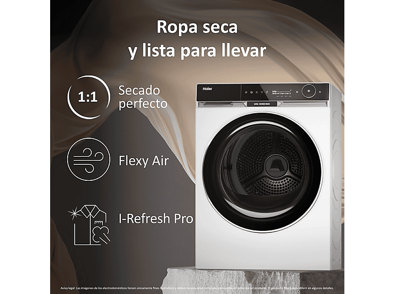 Secadora bomba de calor HAIER en color Blanco de 9 kg — foto 10