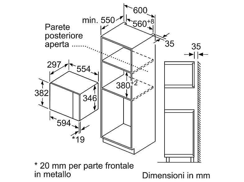 Microondas integrable BOSCH — 800 W y 5 potencia (mod. Serie 4 BFL523MB1F) — foto 7