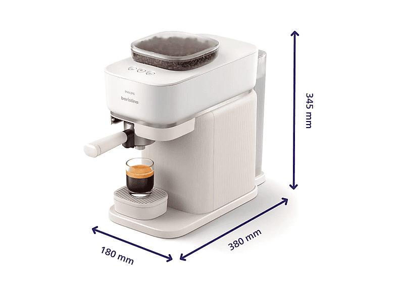 Cafetera express PHILIPS con Molinillo cerámico en color Blanco lechoso — foto 7