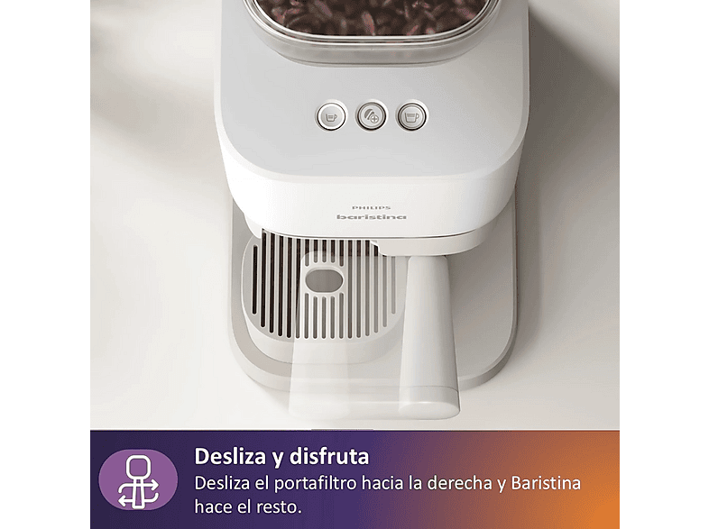 Cafetera express PHILIPS con Molinillo cerámico en color Blanco lechoso — foto 8