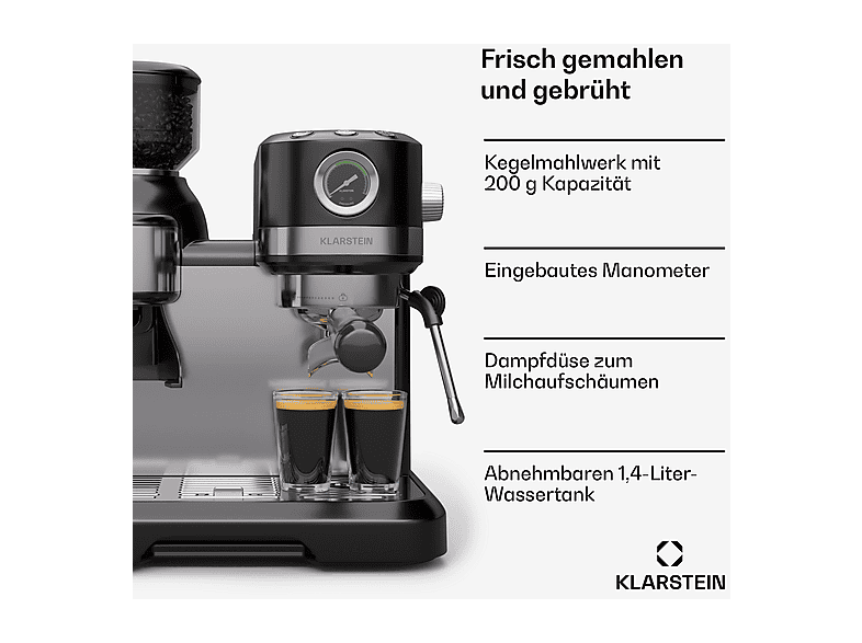 Cafetera espresso KLARSTEIN en color Negro — foto 3