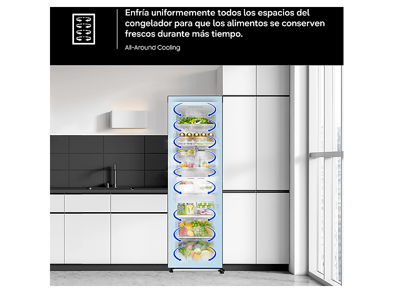 SAMSUNG Congelador vertical 323 l (mod. Bespoke AI RZ70H32HDFEF) en color Grafito — foto 10