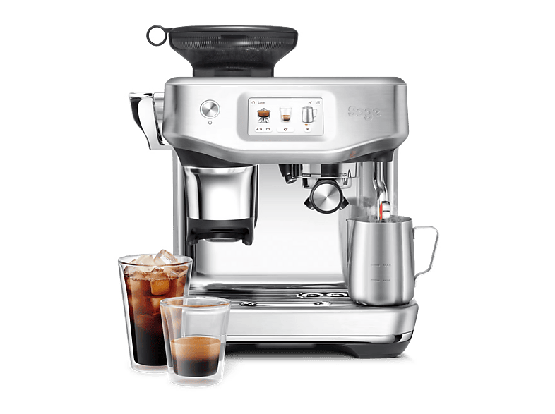 SAGE Cafetera express en color Acero inoxidable cepillado — 9 bar y 1700 W