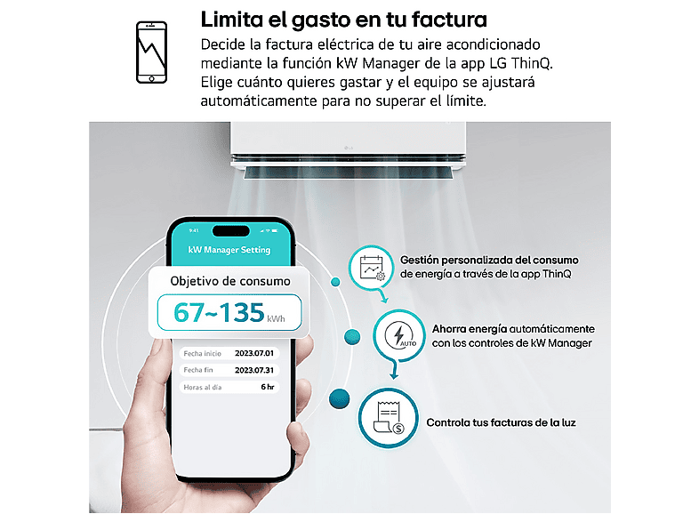 Aire acondicionado Split 1 x 1 LG — 3010 fg/h y WiFi — foto 8