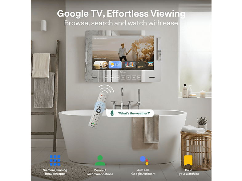 TV LCD 32" SYLVOX en color Blanco (mod. Espejo de baño inteligente) — foto 4