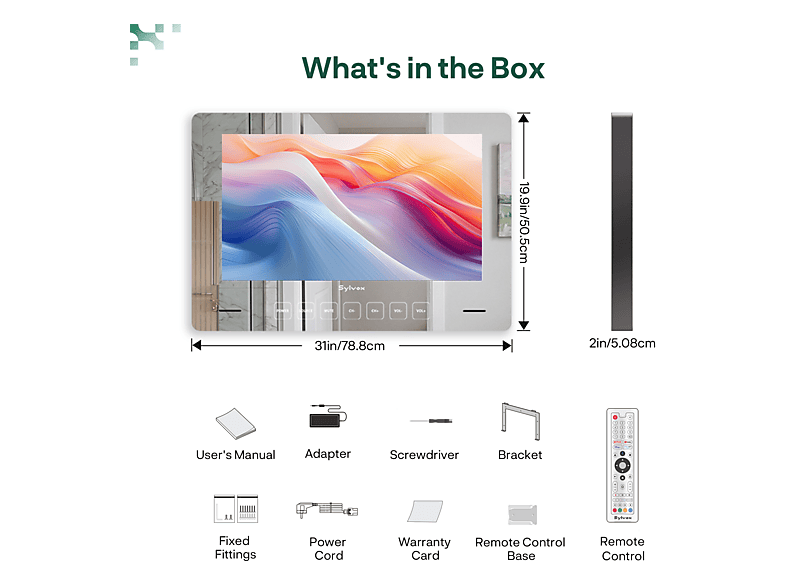 TV LCD 32" SYLVOX en color Blanco (mod. Espejo de baño inteligente) — foto 8
