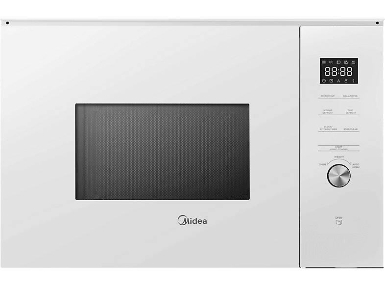 Microondas con grill integrable MIDEA con 900 W en color Cristal Blanco