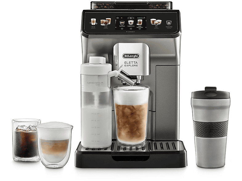 Cafetera express DELONGHI en color Inox + Preto (mod. ECAM 450.86.T)