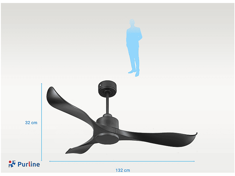 PURLINE Ventilador de techo en color Negro — 6 velocidades y Solo con reguladores específicos — foto 5