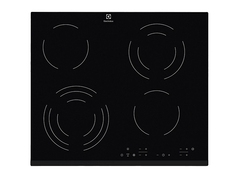 Placa de vitrocerámica ELECTROLUX en color Negro, 4 Fuegos zonas