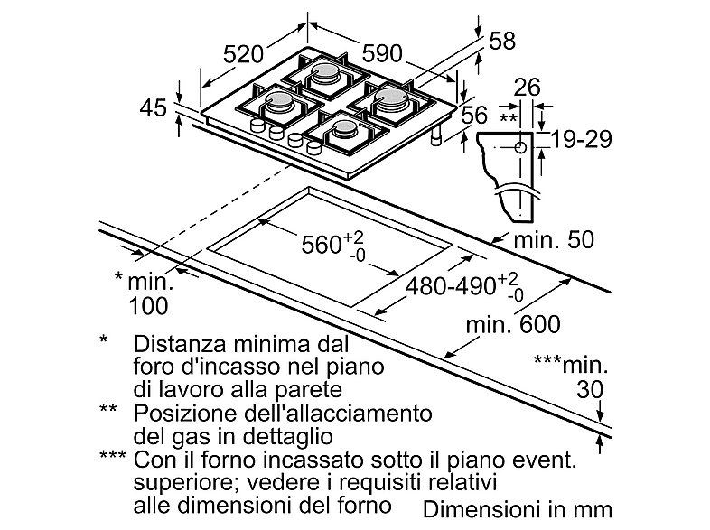 BOSCH Encimera de gas 4 zone(s) zonas en color Negro — foto 6
