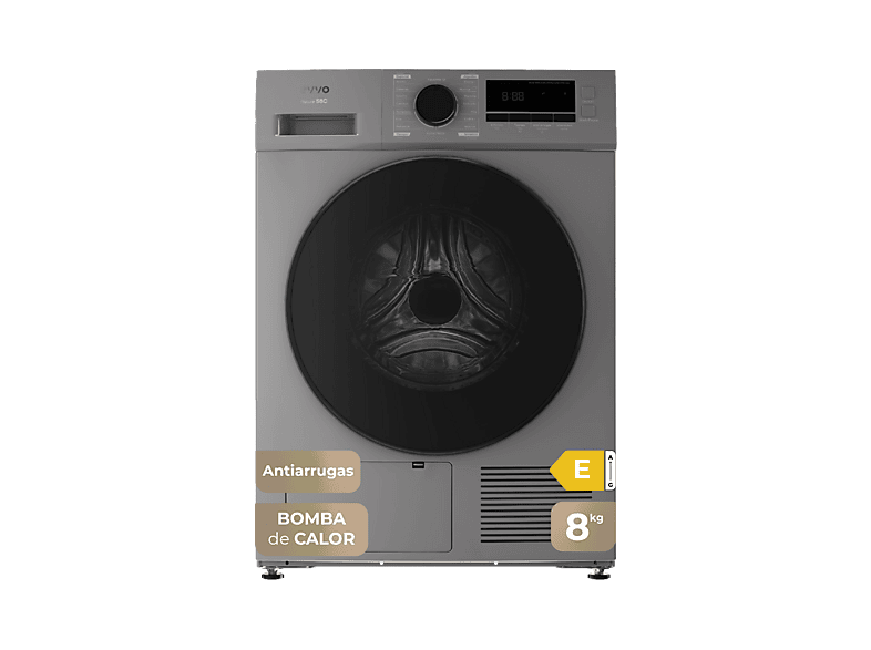 EVVO Secadora bomba de calor 8 kg (mod. S8X E) en color Inoxidable