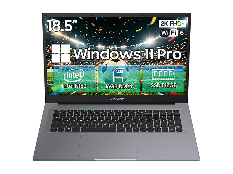 Portátil BLACKVIEW en color Gris de 18,5 " Full-HD