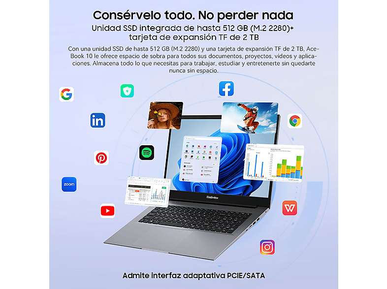 Portátil BLACKVIEW en color Gris de 18,5 " Full-HD — foto 7