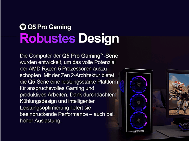PC Gaming BEASTCOM — AMD Ryzen™ 5 4500 y 16 GB RAM (mod. Q5 Pro Gaming) — foto 6
