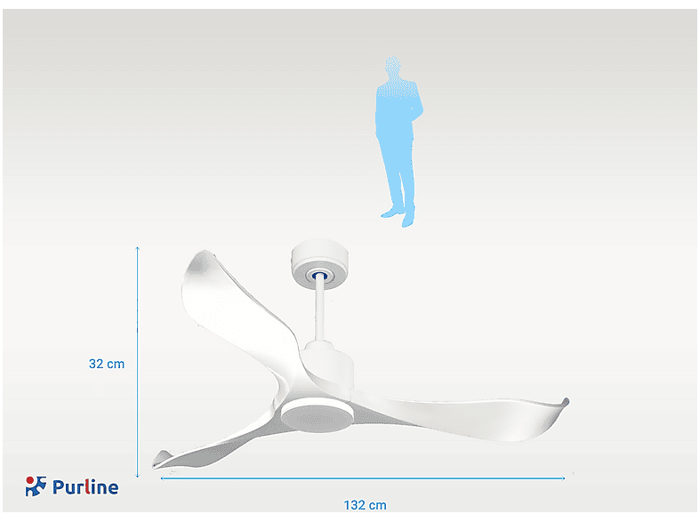 Ventilador de techo PURLINE en color Blanco, 6 velocidades — foto 4