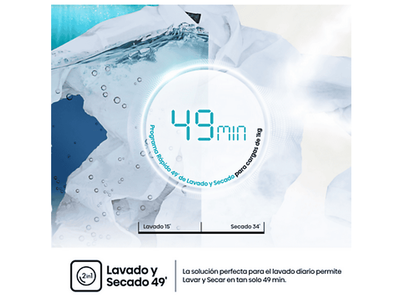 Lavadora secadora HISENSE en color Blanco, 10.5/6 Kg — foto 9