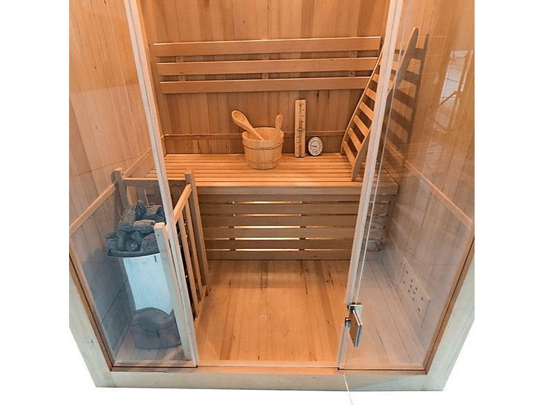 POOLSTAR Sauna de interior 153 cm (mod. Sense 3 Plazas Con) en color Marrón — foto 5