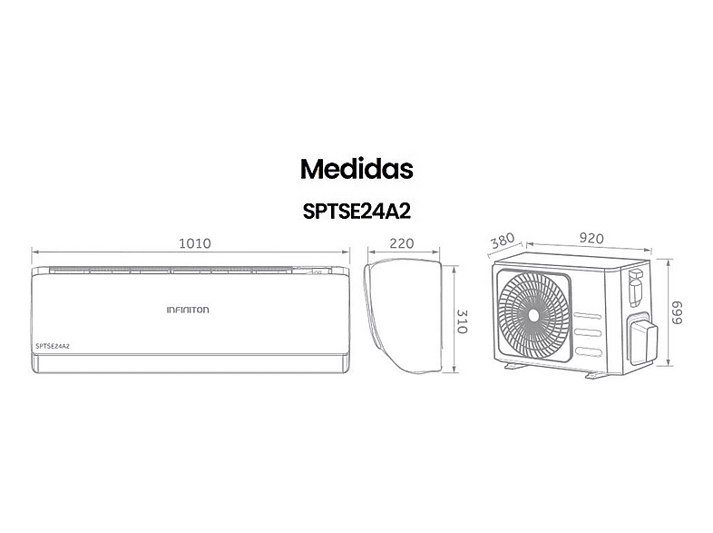 Aire acondicionado Split 1x1 INFINITON en color Blanco, 24000 fg/h — foto 7