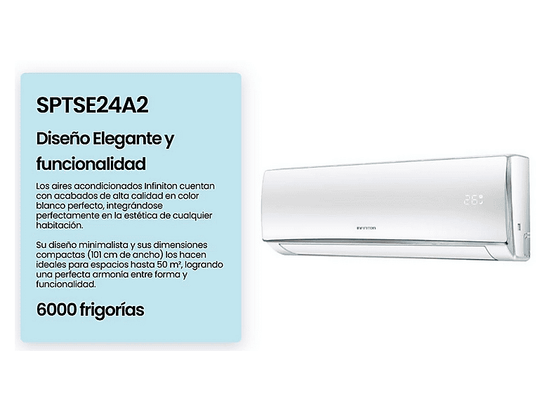 Aire acondicionado Split 1x1 INFINITON en color Blanco, 24000 fg/h — foto 11